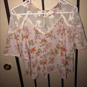 Flowy floral print shirt - forever 21
